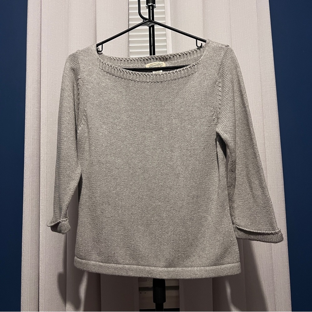 St. John’s Bay | 100% Cotton Knit Sweater | Women’s M | Gray